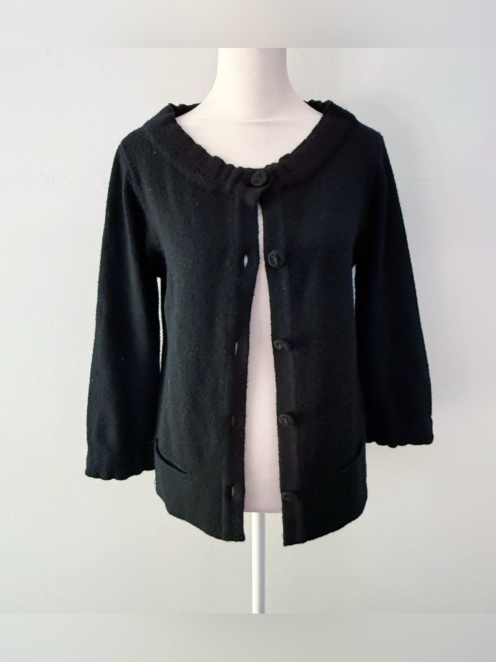 Eddie Bauer Women Merino Wool Blend Cardigan Small Classic Twee Preppy Classic